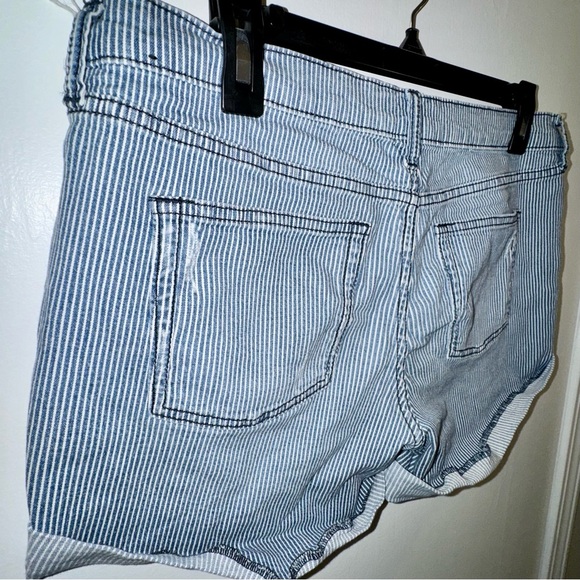 Banana Republic Blue Pinstriped Jean Shorts - Picture 9 of 10